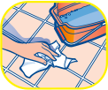 rinse hard surface with clean water